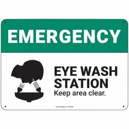 PIG PIG Eye Wash Station Sign 14" x 10" Plastic 14" L x 10" H SGN2018-10X14-PLS